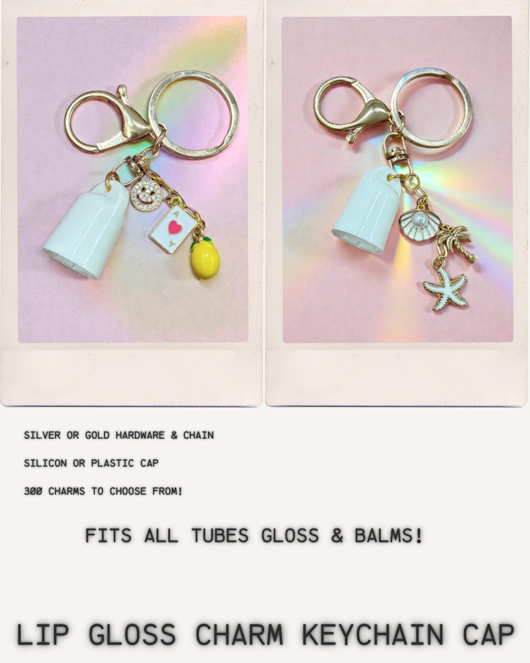 Lip Gloss Charm Cap Keychain - build your own!