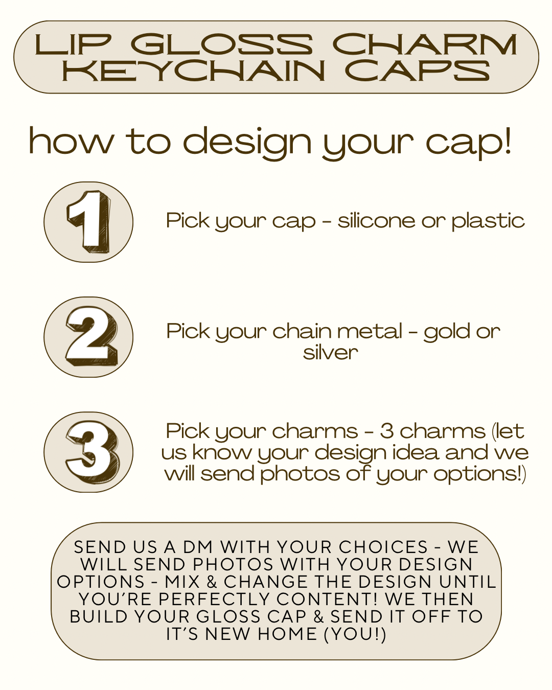 Lip Gloss Charm Cap Keychain - build your own!