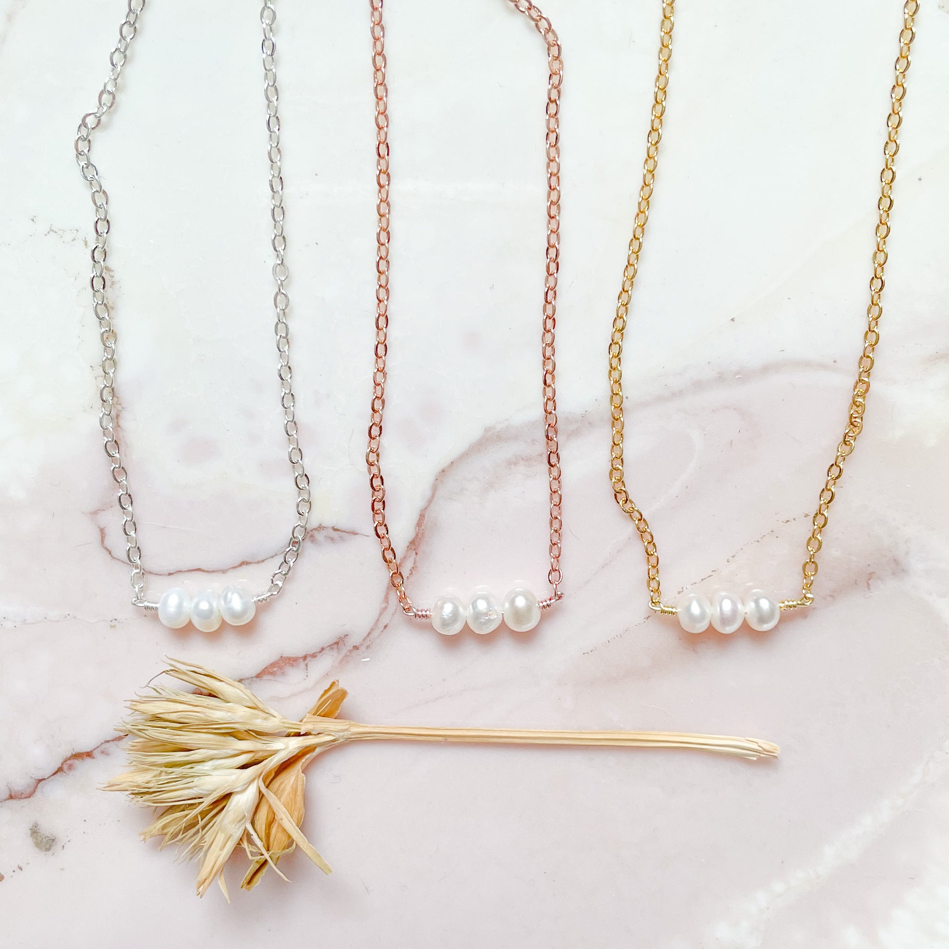 Three Bead Necklace - Main Image