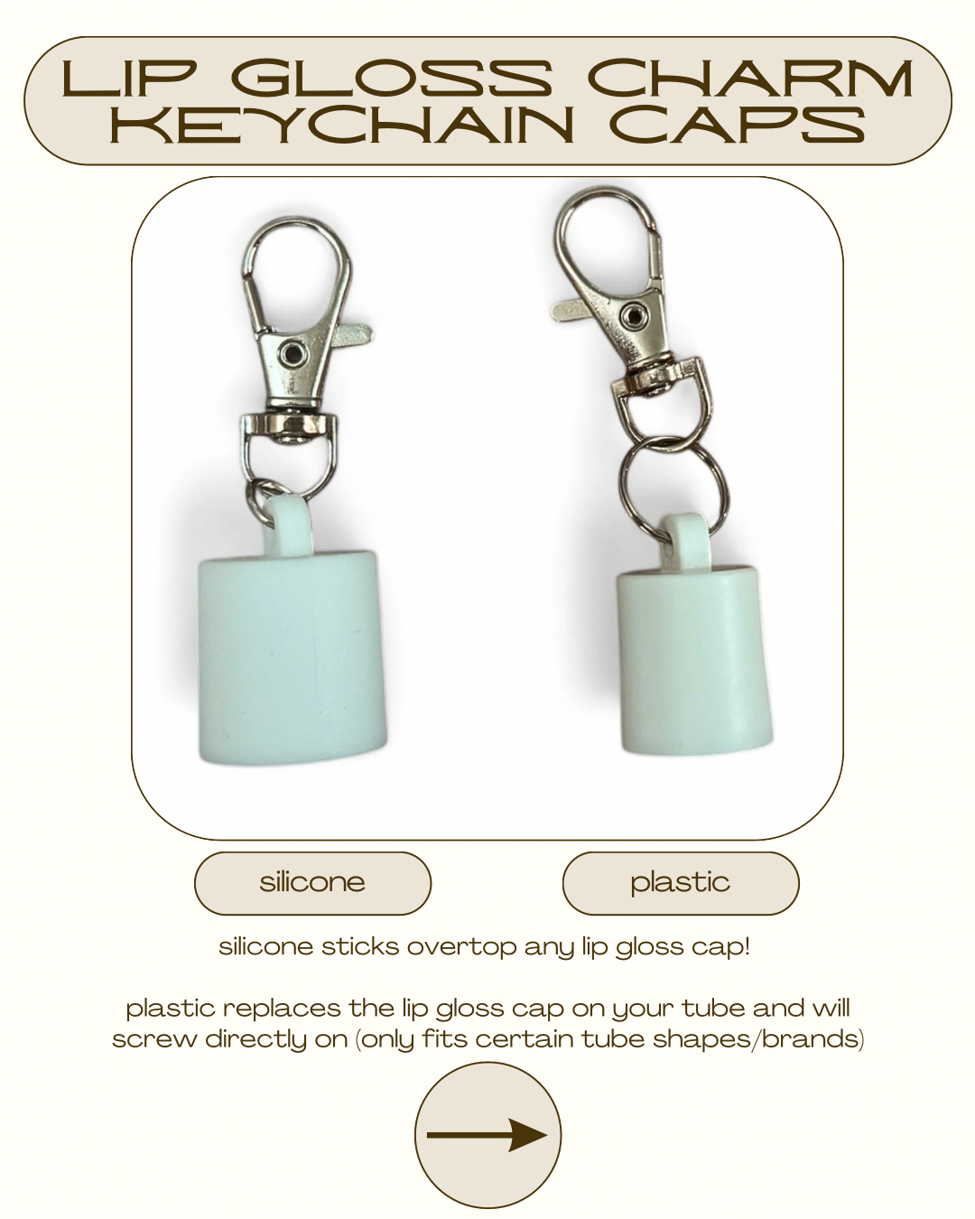 Lip Gloss Charm Cap Keychain - build your own!