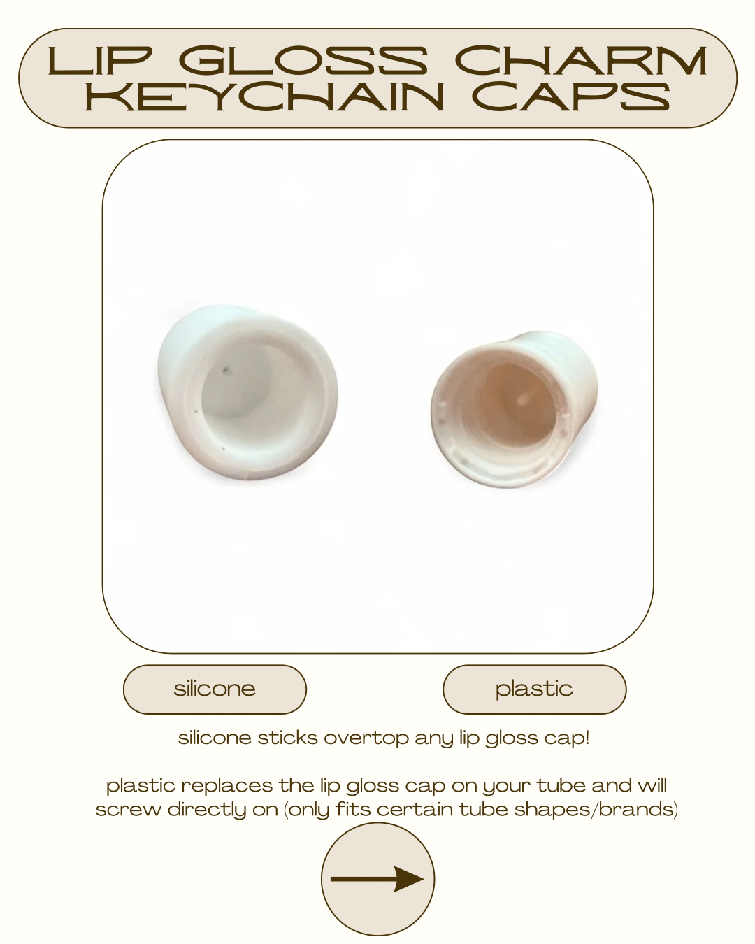 Lip Gloss Charm Cap Keychain - build your own!